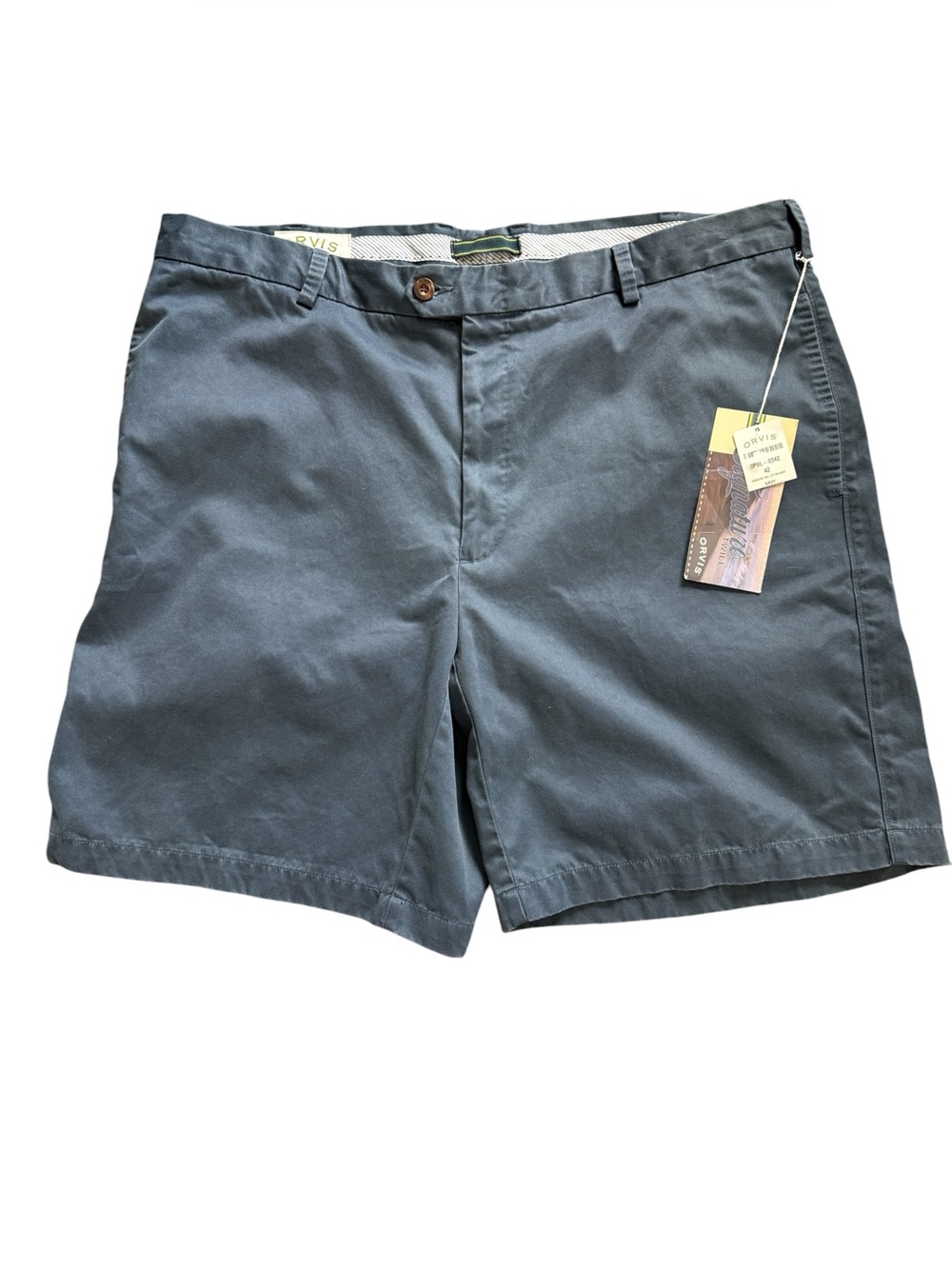 Orvis Shorts Mens 40 Blue Chino Flat Front Casual NWT Lightweight